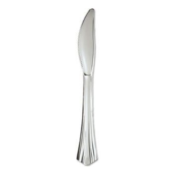 | WNA WNA 630155 7 1/2 in. Reflections Design Heavyweight Plastic Knives - Silver (600/Carton)