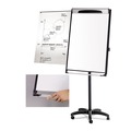Easels | MasterVision EA48066720 MVI Series 30 in. x 41 in. Magnetic Mobile Easel - White/Black image number 2