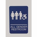 Floor Signs & Safety Signs | Headline Sign 7780 6 x 9 All Gender Restroom ADA Sign - Blue Face/White Graphics image number 0