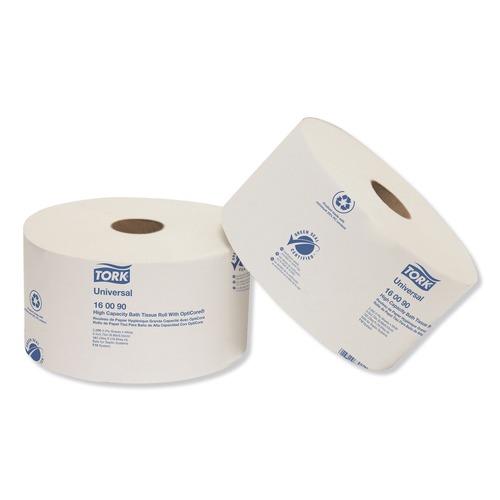 Toilet Paper | Tork 160090 Universal 2-Ply Septic Safe High Capacity Bath Tissue w/OptiCore - White (12/Carton) image number 0