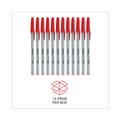 Pens | Universal UNV27412 Medium 1 mm Stick Ballpoint Pen - Red Ink, Gray/Red Barrel (1 Dozen) image number 6