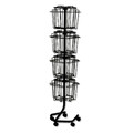 Office Filing Cabinets & Shelves | Safco 4139CH 15w x 15d x 60h 16-Compartment Wire Rotary Display Racks - Charcoal image number 0