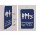Floor Signs & Safety Signs | Headline Sign 7780 6 x 9 All Gender Restroom ADA Sign - Blue Face/White Graphics image number 4
