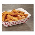 Food Trays, Containers, and Lids | SCT SCH 0425 7.2 in. x 4.95 in. x 1.94 in. 3 lbs. Capacity Paper Food Baskets - Red/White (500/Carton) image number 2