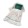  | Boardwalk BWK502WHCT Super Loop Wet Mop Head with Cotton/Synthetic Fiber and 5 in. Headband - Medium, White (12/Carton) image number 0