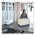 Just Launched | Bankers Box 0001103 12 in. x 24 in. x 10 in. Liberty Heavy-Duty Strength Storage Box - Letter, White/Blue (4/Carton) image number 2