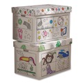 Arts & Crafts Supplies | Bankers Box 1231601 At Play Color in Toy Box Sports Design 1 Section 5.25 cu ft 28-in x 18-in x 18-in White/Black image number 3