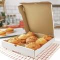 Food Trays, Containers, and Lids | Karat FP-PBF12W 12 in. x 12 in. x 1.97 in. Corrugated Paper Boxes - White/Brown (50/Bundle) image number 8