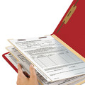 File Folders | Smead 14003 2 in. Expansion Top Tab Classification Folders with 6 SafeSHIELD Fasteners - Letter Size/Red Exterior (10/Box) image number 4