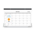 Bulletin Boards | Blue Sky 111293 17 in. x 11 in. 12-Month (Jan-Dec 2026) Enterprise Desk Pad - White/Gray Sheets/Black Binding/Clear Corners image number 1