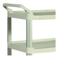 Just Launched | Rubbermaid Commercial FG409100OWHT 40.63 in. x 20 in. x 37.81 in. 300 lbs. Capacity 3 Shelves Plastic Xtra Utility Cart with Open Sides - Off-White image number 2