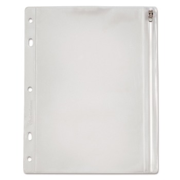 Oxford 68504 8 in. x 10.5 in. 2 to 5-Hole Punched Zipper Binder Pocket - Clear