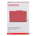 Back to School Sale | Universal UNV10280 6-Section 2-Divider Pressboard Classification Folders - Legal, Red (10/Box) image number 0