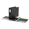 Binders | Universal UNV20706 11 in. x 8.5 in. 4 in. Capacity 3 Rings Deluxe Non-View D-Ring Binder with Label Holder - Black image number 2