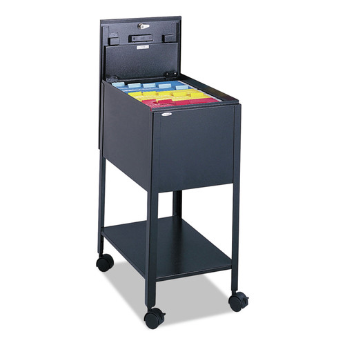 Office Filing Cabinets & Shelves | Safco 5361BL 13.5 in. x 19.25 in. x 28 in. Standard Locking 1-Shelf Mobile Tub File - Letter Size/Black image number 0