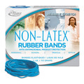 Rubber Bands | Alliance 42339 4 oz. Box Size 33 0.04 in. Gauge Antimicrobial Non-Latex Rubber Bands - Cyan Blue (1-Box) image number 0