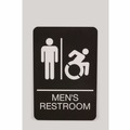 Floor Signs & Safety Signs | Headline Sign 7775 6 x 9 Men's Restroom ADA Sign - Black Face/White Graphics image number 0