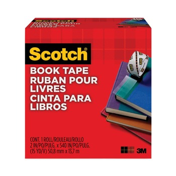 Scotch 845 2 in. x 15 yds 3 in. Core Book Tape - Clear (1-Roll)