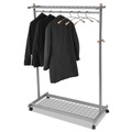 Wall Racks & Hooks | Alba PMLUX6 44.8w x 21.67d x 70.8h 6 Hanger/6 Hook Garment Rack - Silver/Wood image number 4