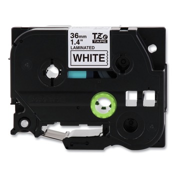 TAPES | Brother P-Touch TZEM261 TZe 1.4 in. x 26.2 ft. Standard Adhesive Laminated Labeling Tape - Black on Matte White
