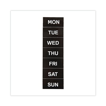 MasterVision FM1007 2 in. x 1 in. Days of Week Interchangeable Magnetic Board Accessories - Black/White (7/Pack)
