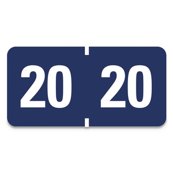 Smead 68320 0.75 in. x 1.5 in. "20-in Yearly End Tab File Folder Labels - Dark Blue (500/Roll)