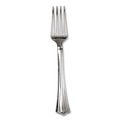 Cutlery | WNA REF320FK 7 in. Reflections Heavyweight Plastic Utensils Fork - Silver (40/Pack) image number 2