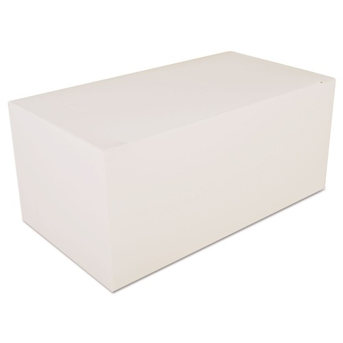 Food Trays, Containers, and Lids | SCT 2757 9 in. x 5 in. x 4 in. Paper Carryout Boxes - White (250/Carton) image number 0