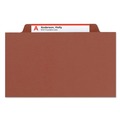 File Folders | Smead 13724 2 in. Expansion Recycled Pressboard 4-Fastener Classification Folders - Letter Size/Red Exterior (10/Box) image number 2