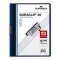 Report Covers & Pocket Folders | Durable 220328 DuraClip 30 Sheet Capacity Letter Size Vinyl Report Cover - Navy/Clear (25/Box) image number 0