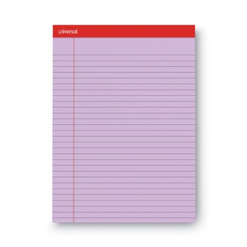 Universal UNV35884 8.5 in. x 11 in. Colored Perforated 50-Sheet Writing Pads - Wide/Legal Rule, Orchid (1 Dozen)