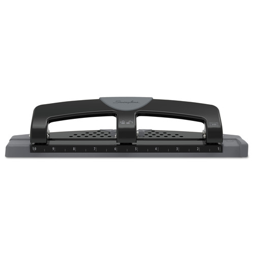 Staple Punches | Swingline A7074134 12-Sheet SmartTouch 3-Hole Punch 9/32 in. Holes - Black/Gray image number 0