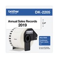 Labels | Brother DK2205 2.4 in. x 100 ft. Continuous Paper Label Tape - White (1-Roll) image number 0