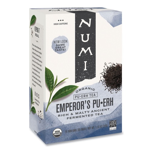 Beverages & Drink Mixes | Numi 10350 0.125 oz Organic Teas and Teasans - Emperor's Puerh (16/Box) image number 0