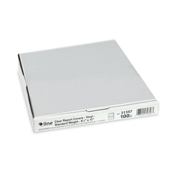 C-Line 31357 8-1/2 in. x 11 in. Binding Bar Vinyl Report Covers - Clear (100/Box)
