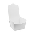 Food Trays, Containers, and Lids | Pactiv Corp. NOB08W EarthChoice OneBox 4.5 in. x 4.5 in. x 3.25 in. 46 oz. Paper Box - White (200/Carton) image number 1