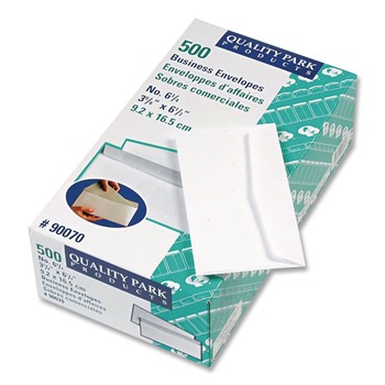 Quality Park QUA90070 #6 3/4 Commercial Flap Gummed Closure 3.63 in. x 6.5 in. Business Envelope - White (500/Box)