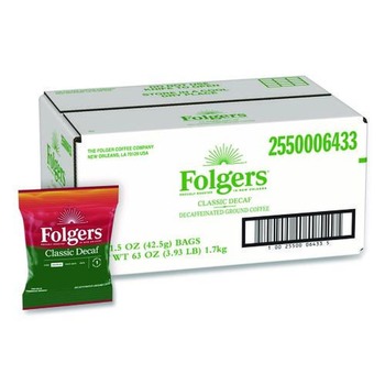 Folgers 2550006433 1.5 oz. Classic Roast Decaf Ground Coffee Fraction Packs (42/Carton)