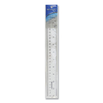 Westcott 10562 12 in. Long Standard/Metric Flexible Acrylic Ruler - Clear
