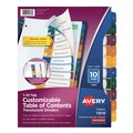 Dividers & Tabs | Avery 11818 Ready Index 11 in. x 8.5 in. 10-Tab 1 to 10 Customizable Table of Contents Dividers - Translucent/Multicolor Tabs (1-Set) image number 0