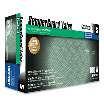  | SemperGuard INDPS102 Latex Gloves - Small Cream (1000/Carton)