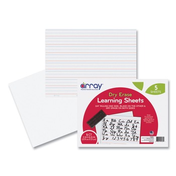 Pacon PLB8511 GoWrite 8.25 x 11 Dry Erase Learning Boards - White Surface (5/Pack)