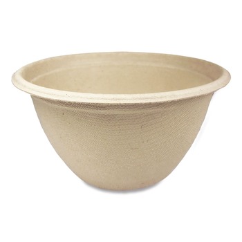 World Centric BB-SC-12N-LFP 4.5 in. Diameter x 2.5 in. H 12 oz. Paper Fiber Bowls - Natural (500/Carton)