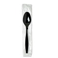 Cutlery | Dixie TH53C7 Individually Wrapped Heavyweight Polystyrene Teaspoons - Black (1000/Carton) image number 3