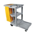 Cleaning Carts | Boardwalk JC1945SBWK23 22 in. x 44 in. x 38 in. 4 Shelves 1 Bin Plastic Janitor's Cart - Gray image number 1