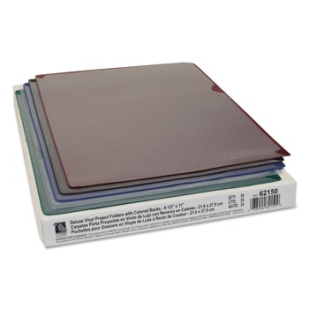 FILING AND FOLDERS | C-Line 62150 Deluxe Vinyl Project Folders - Letter Size, Assorted Colors (35/Box)