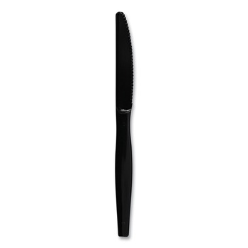 Boardwalk BWKKNIFEHWBLA Heavyweight Polystyrene Knife Cutlery - Black (1000/Carton)