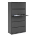 Office Filing Cabinets & Shelves | Alera 25497 36 in. x 18.63 in. x 67.63 in. 5 Lateral File Drawer - Legal/Letter/A4/A5 Size - Black image number 3