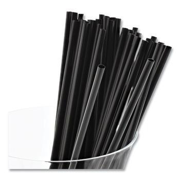 AmerCareRoyal S1525BK7 7.5 in. Plastic Sip Straws - Black (10000/Carton)