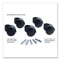 Office Chair Casters | Master Caster 23620 2.19 in. Soft Polyurethane Wheel Flush Mount Grip Ring Type B and Type K Stems Deluxe Futura Casters - Matte Black (5-Piece/Set) image number 1